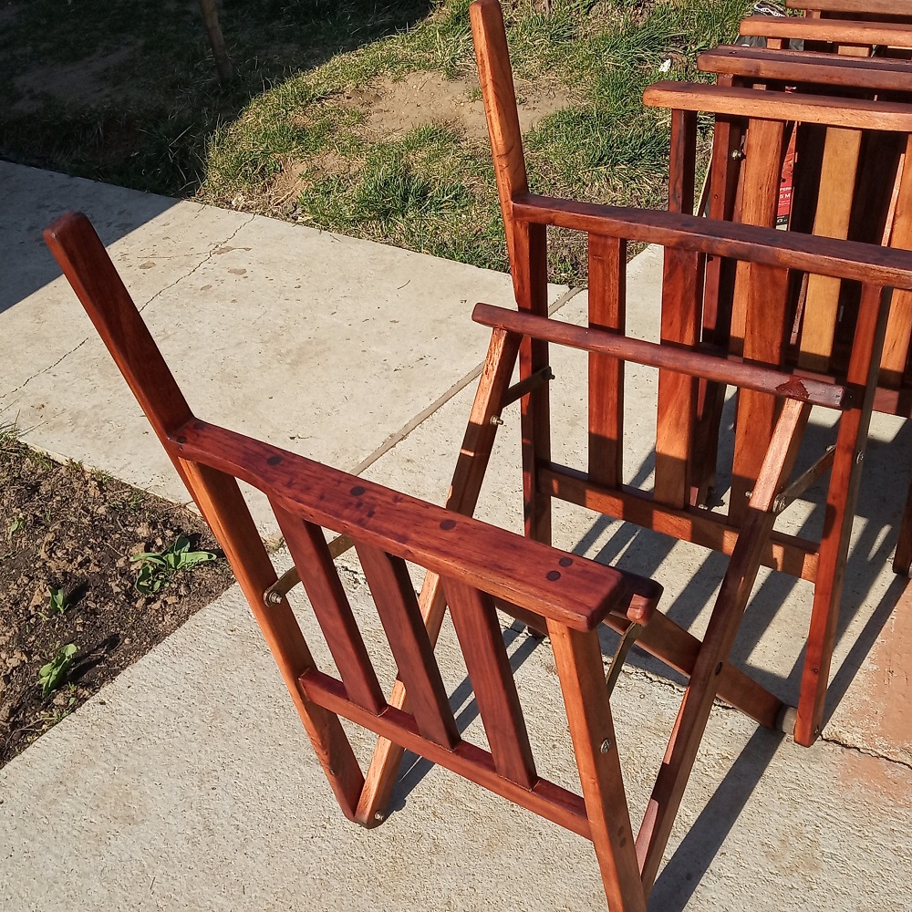 scaunele de terasa dupa reconditionare, au un aspect complet schimbat